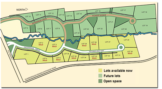 Enterprise Business Park - Map of Available Lots